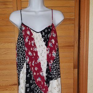 Sanctuary Sleeveless Tank Dress Floral Patchwork Print Large